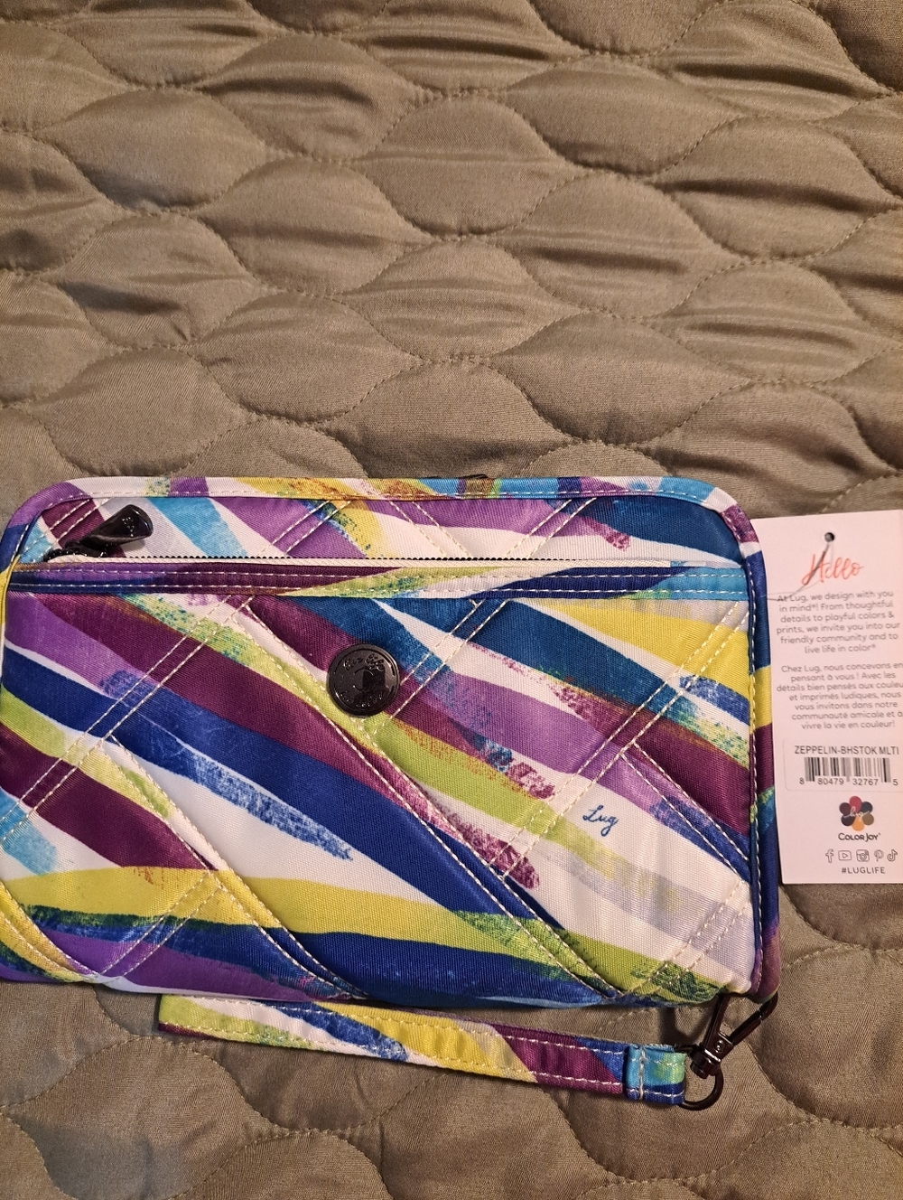 lug Zeppelin Multicolor Brushstroke Wristlet — Purple, Blue, Yellow, Green